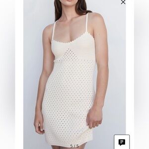 Mango White Crochet Slip Dress
